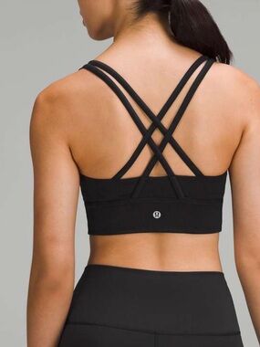lululemon athletica Black Strappy Energy Ribbed Bra - Crossback Support
